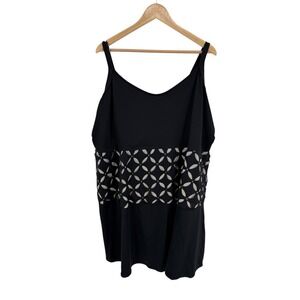 Roaman's Swim Dress Swimsuit Bathing Womens 34W Beach Resort Cruise Pool Cutouts